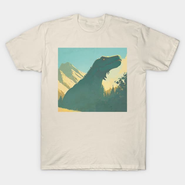 Retro Vintage Dinosaur T-Rex in Color T-Shirt by TotoBeibee